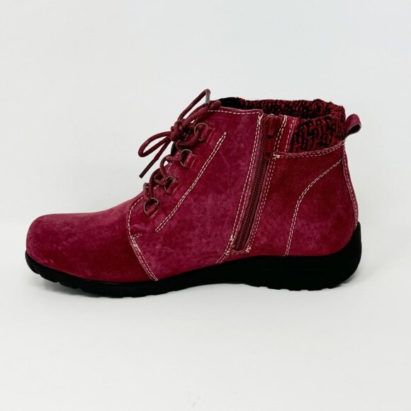 Propet Womens Burgundy Suede Leather Side Zip Snow Booties Size 6 - Picture 3 of 12
